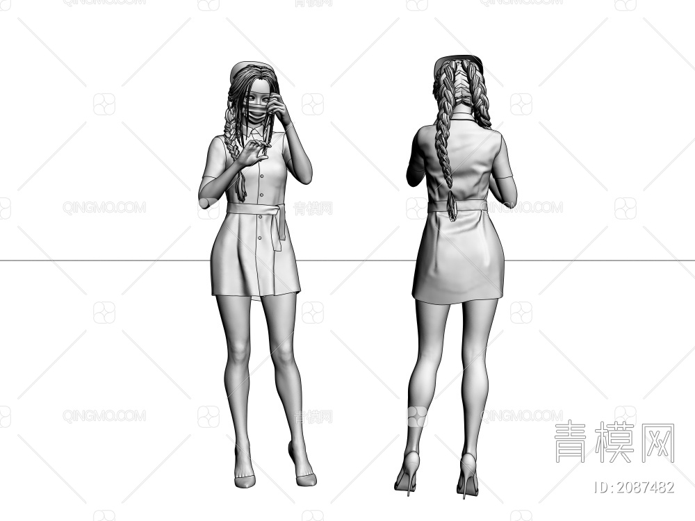 女人_护士3D模型下载【ID:2087482】