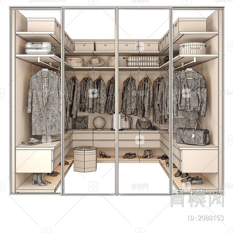 衣柜3D模型下载【ID:2088153】