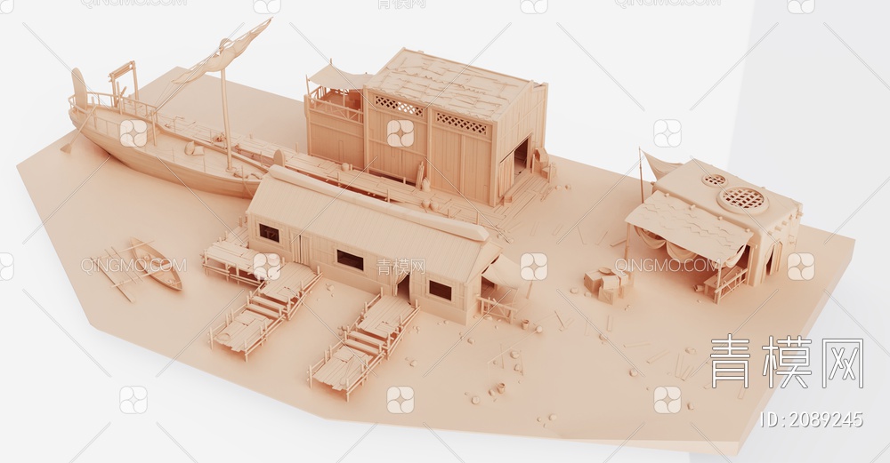 景观 户外景观建筑3D模型下载【ID:2089245】