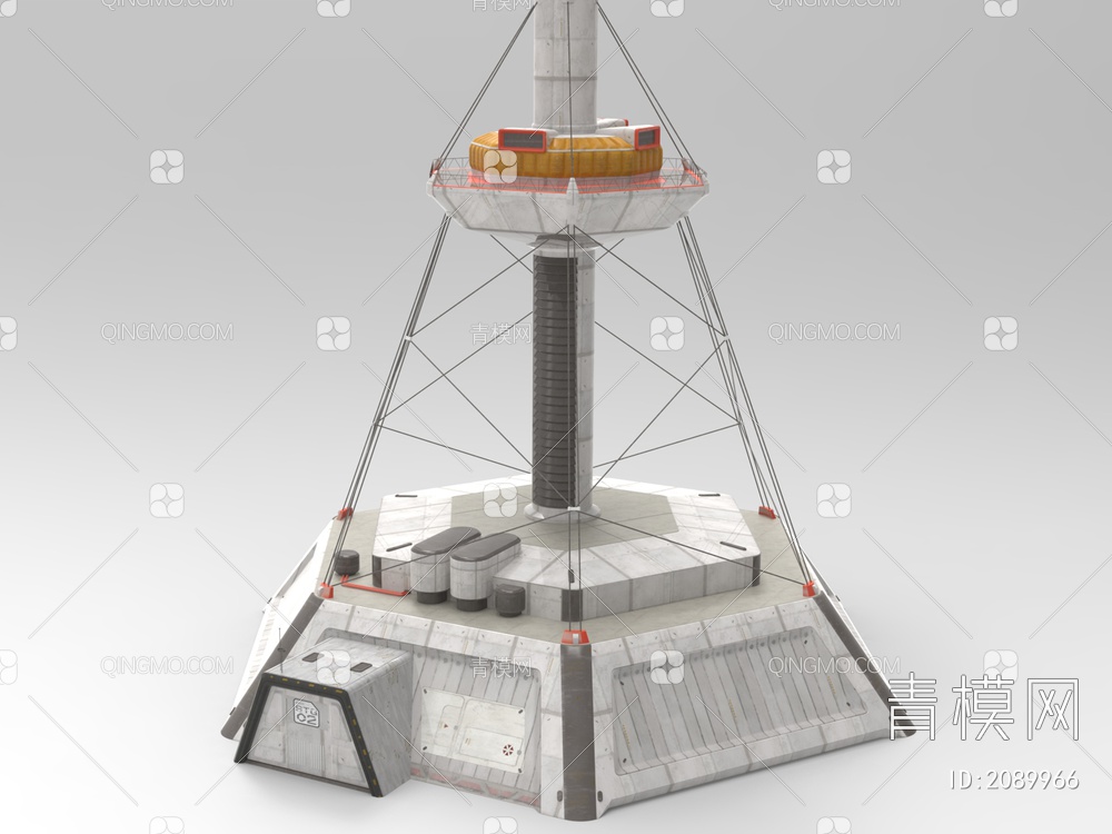 航天器材 基地信号塔3D模型下载【ID:2089966】