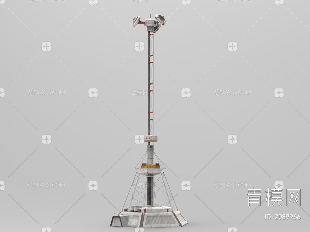 航天器材 基地信号塔3D模型下载【ID:2089966】