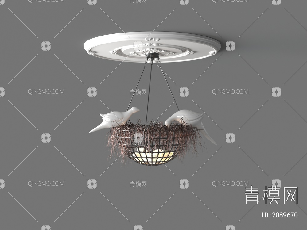 鸟巢吊灯3D模型下载【ID:2089670】