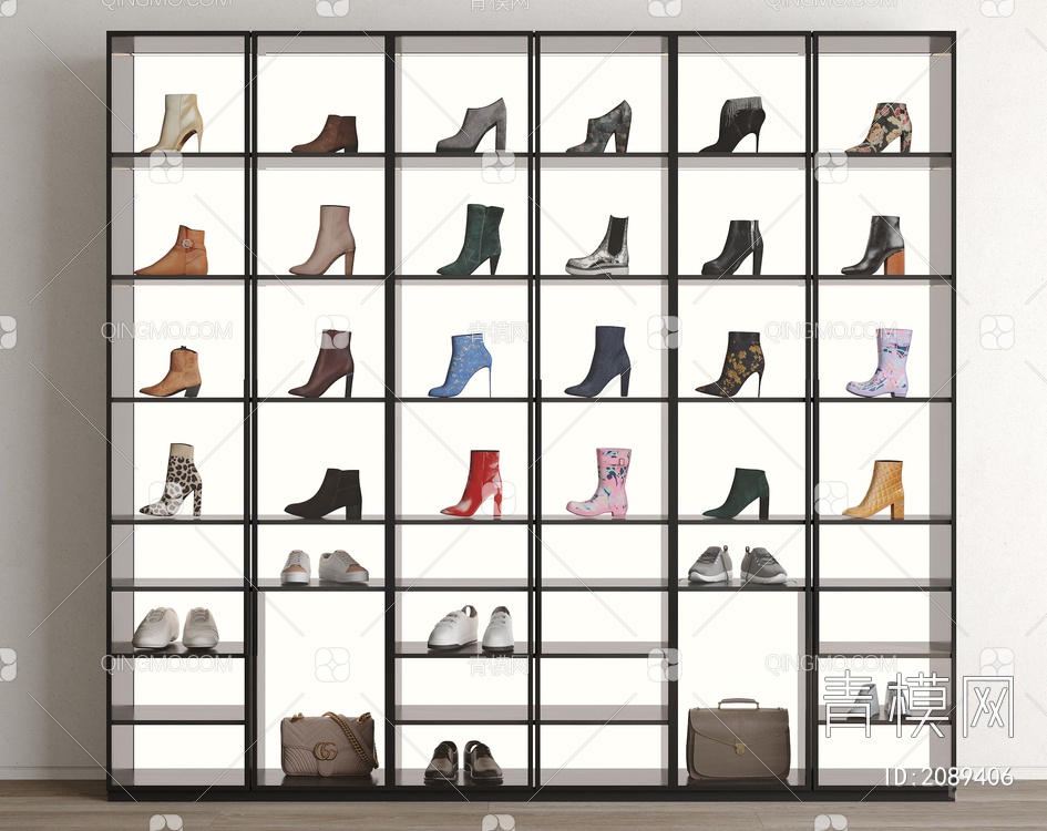 鞋柜 鞋子3D模型下载【ID:2089406】