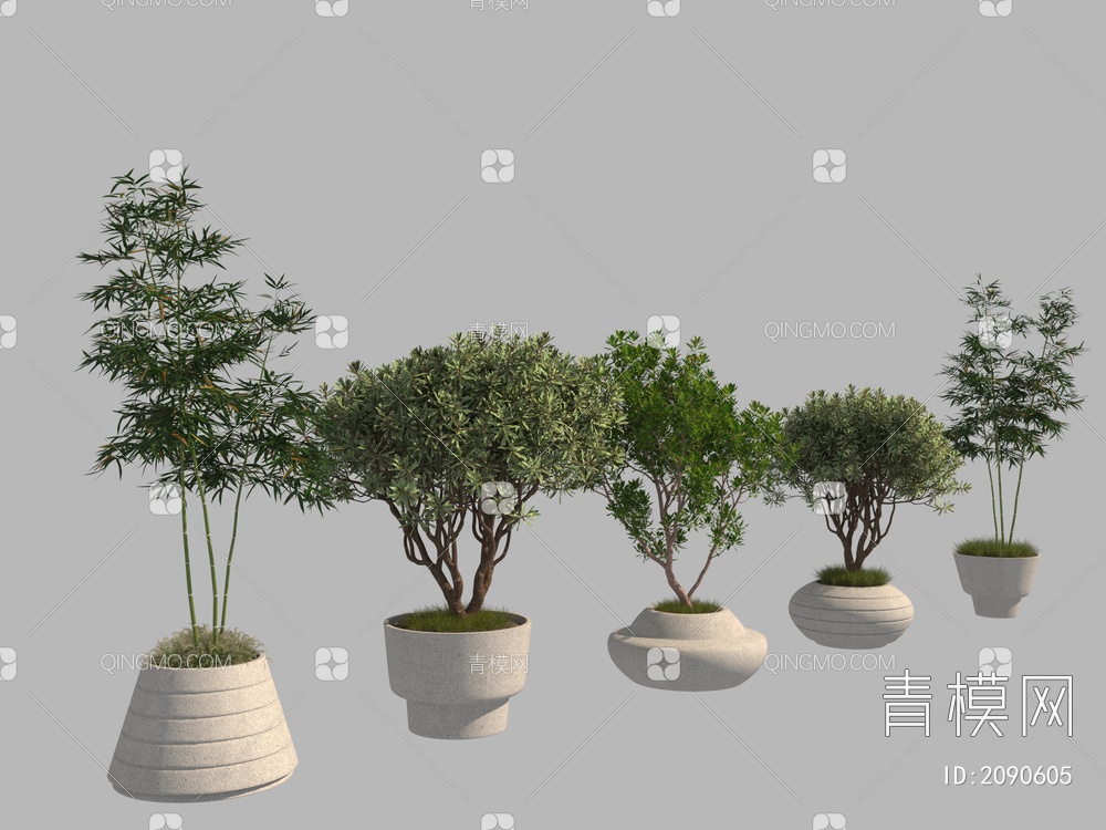 树池 盆栽  景观树3D模型下载【ID:2090605】