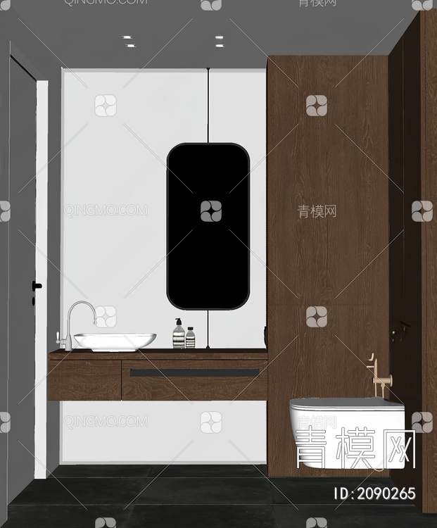 卫生间洗手台SU模型下载【ID:2090265】