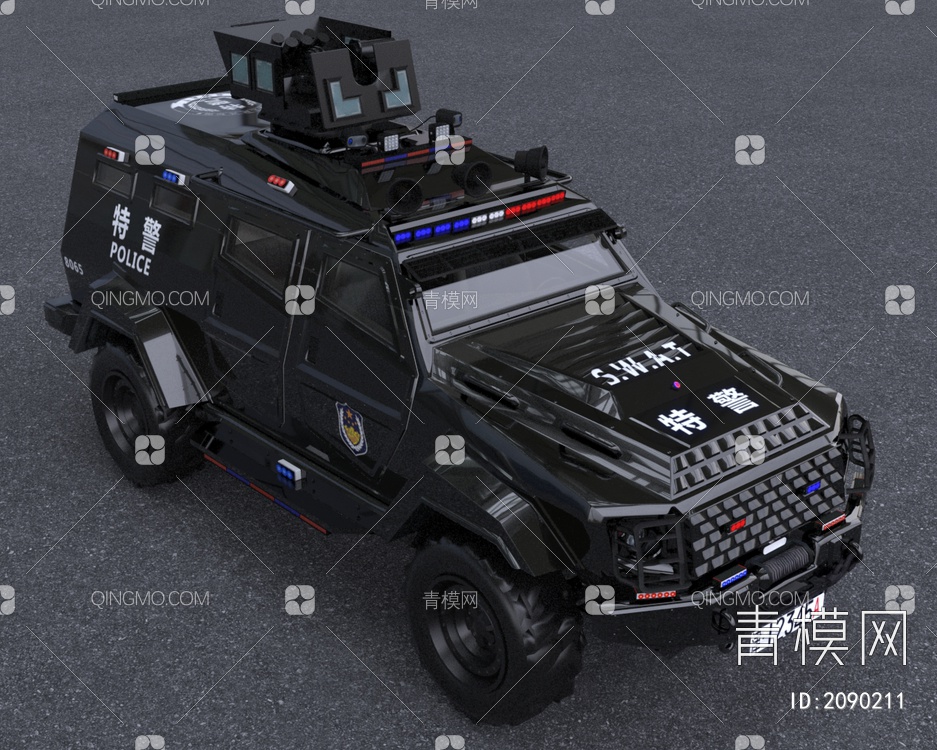 剑齿虎装甲车巡逻车3D模型下载【ID:2090211】