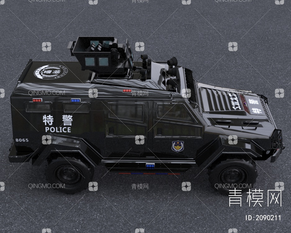 剑齿虎装甲车巡逻车3D模型下载【ID:2090211】