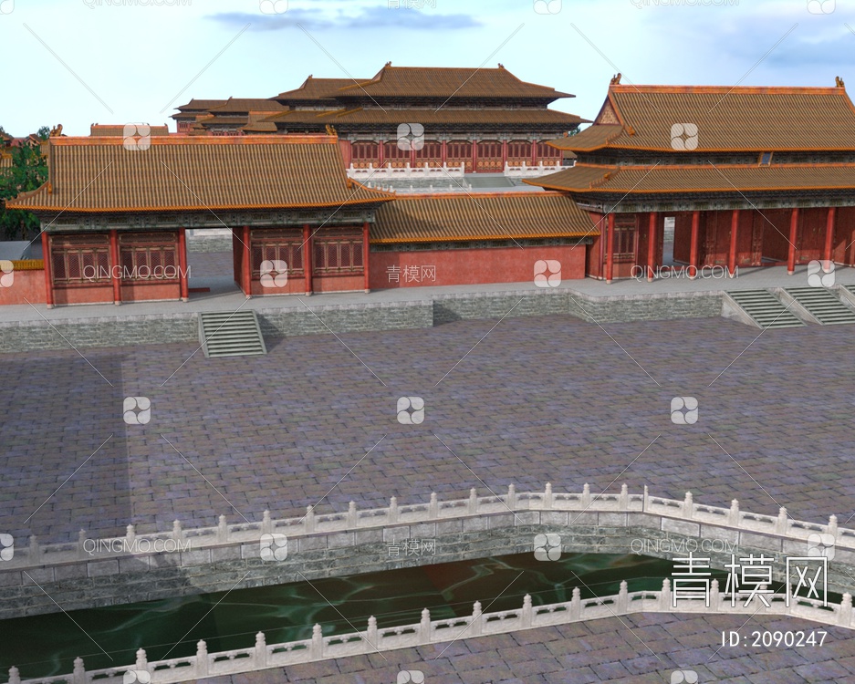 北京故宫中国传统古建筑皇宫3D模型下载【ID:2090247】