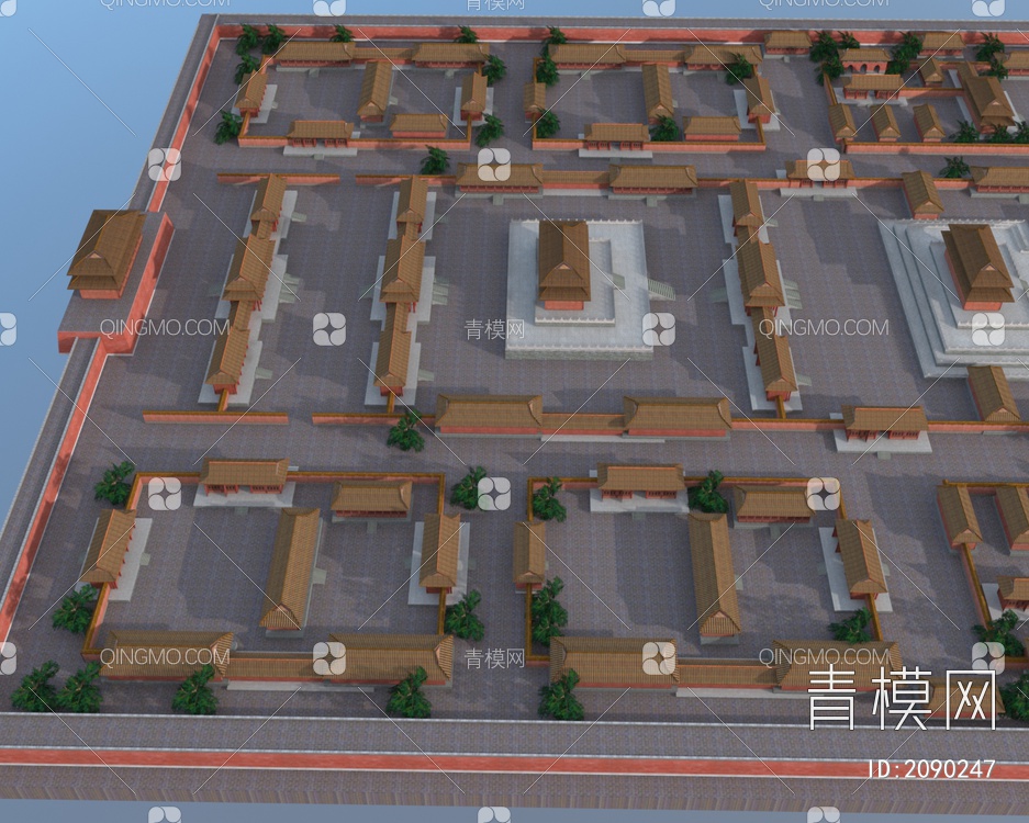 北京故宫中国传统古建筑皇宫3D模型下载【ID:2090247】
