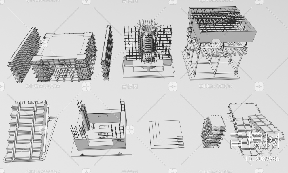 建筑工地施工样板_脚手架3D模型下载【ID:2089986】