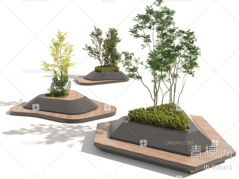 树池 盆栽  景观树3D模型下载【ID:2090613】
