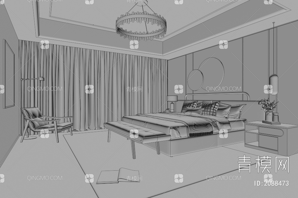 卧室3D模型下载【ID:2088473】