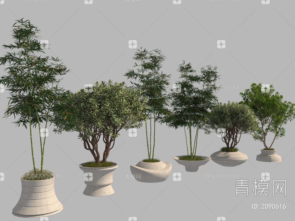 树池 盆栽  景观树3D模型下载【ID:2090616】