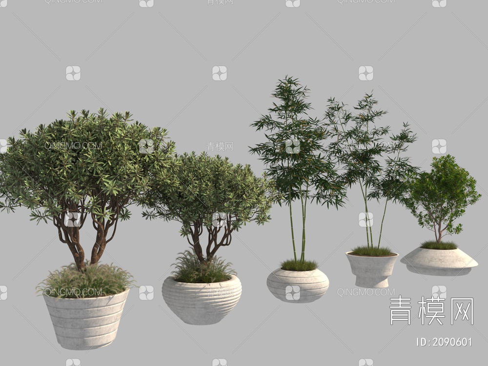 树池 盆栽  景观树3D模型下载【ID:2090601】