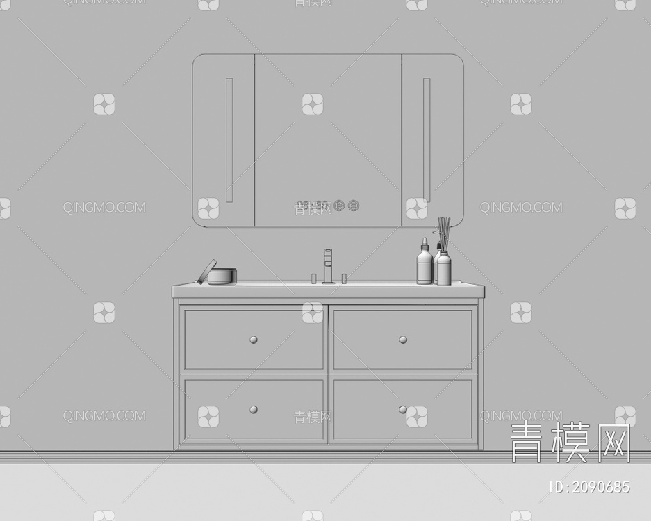 浴室柜3D模型下载【ID:2090685】