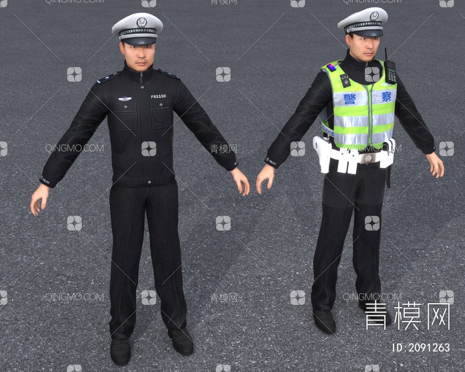 警察交通警察交警3D模型下载【ID:2091263】