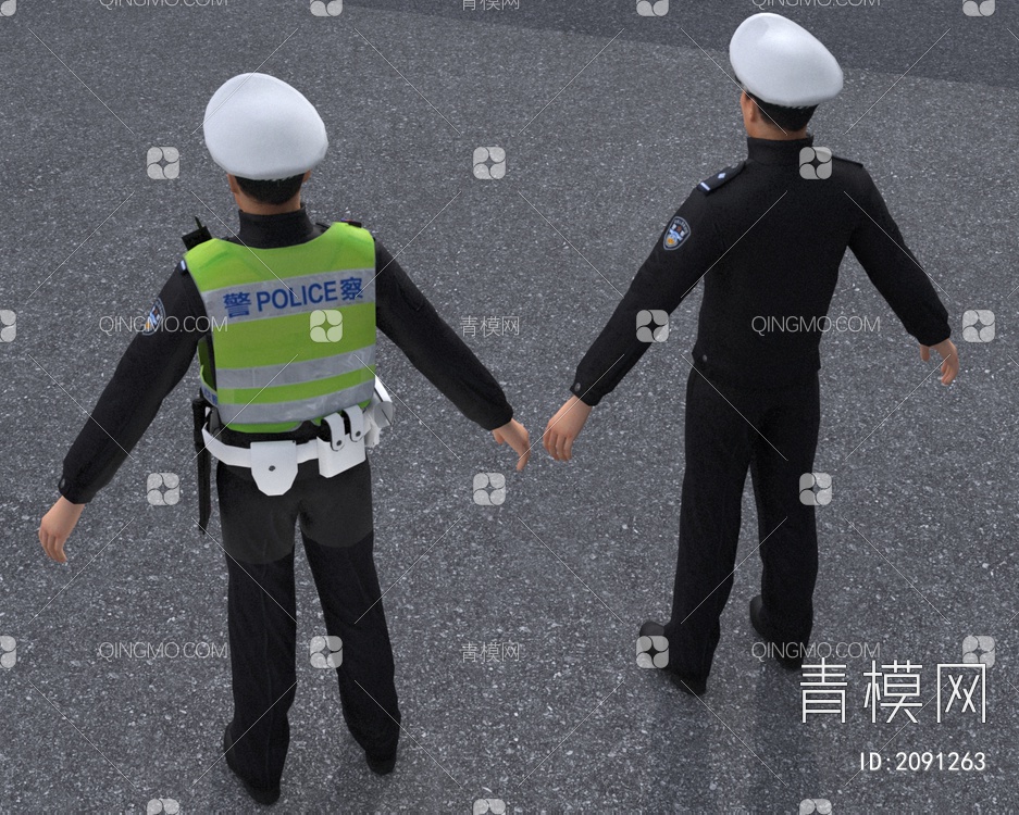 警察交通警察交警3D模型下载【ID:2091263】