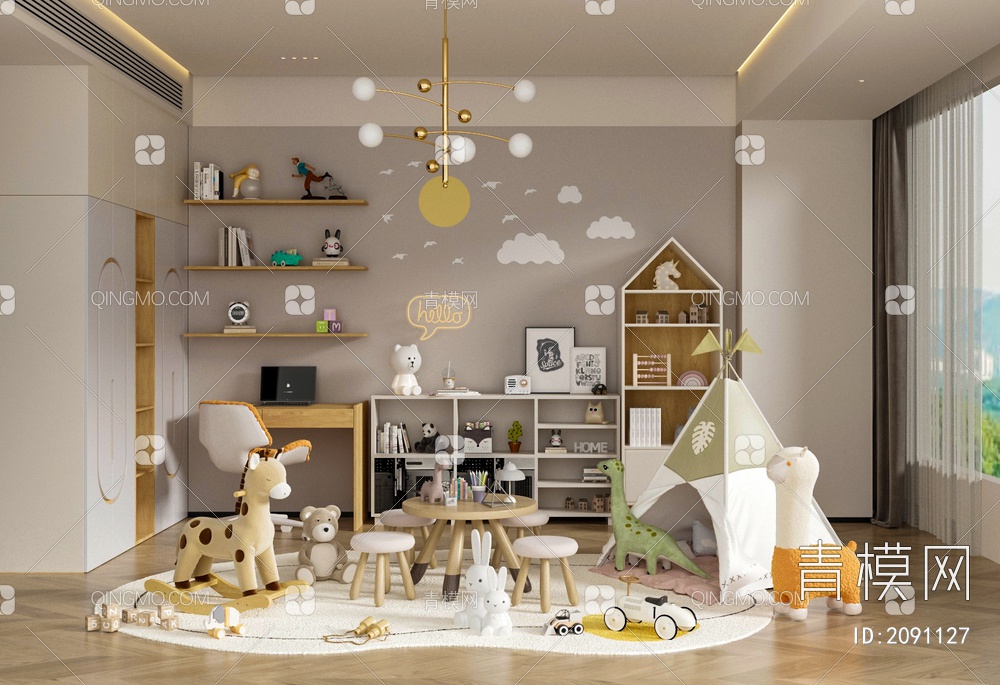 儿童玩具房 儿童房3D模型下载【ID:2091127】