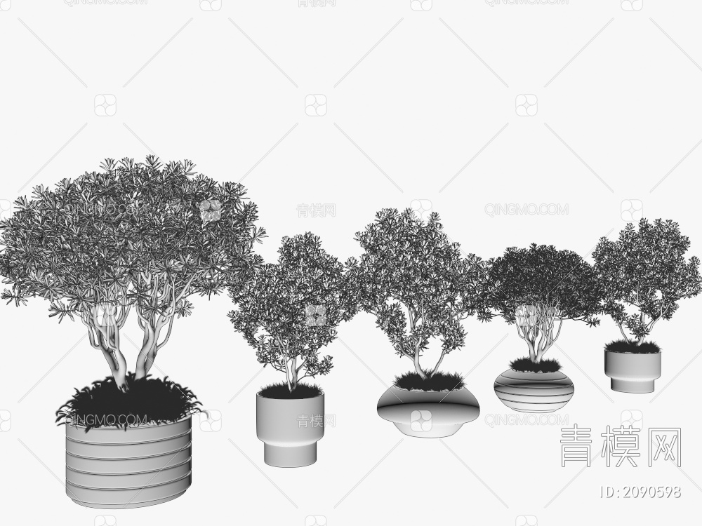 树池 盆栽  景观树3D模型下载【ID:2090598】