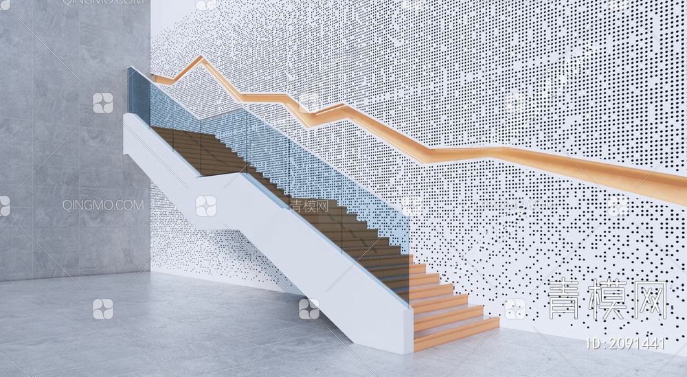 扶手楼梯3D模型下载【ID:2091441】