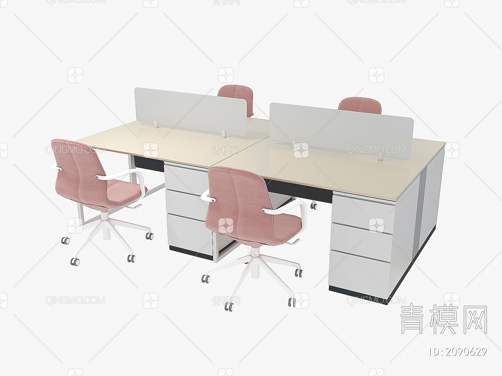 办公桌椅3D模型下载【ID:2090629】