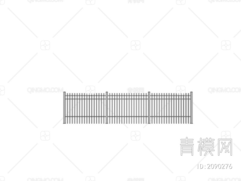铝艺栏杆  围栏3D模型下载【ID:2090276】