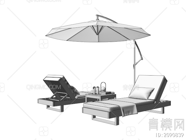 户外躺椅3D模型下载【ID:2090839】