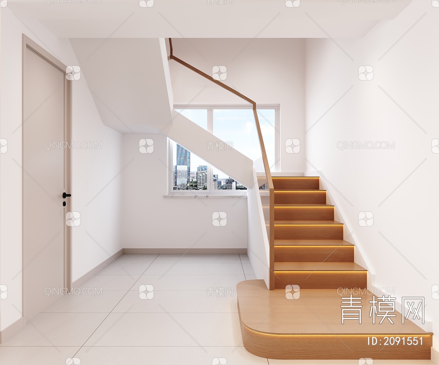 极简楼梯间3D模型下载【ID:2091551】