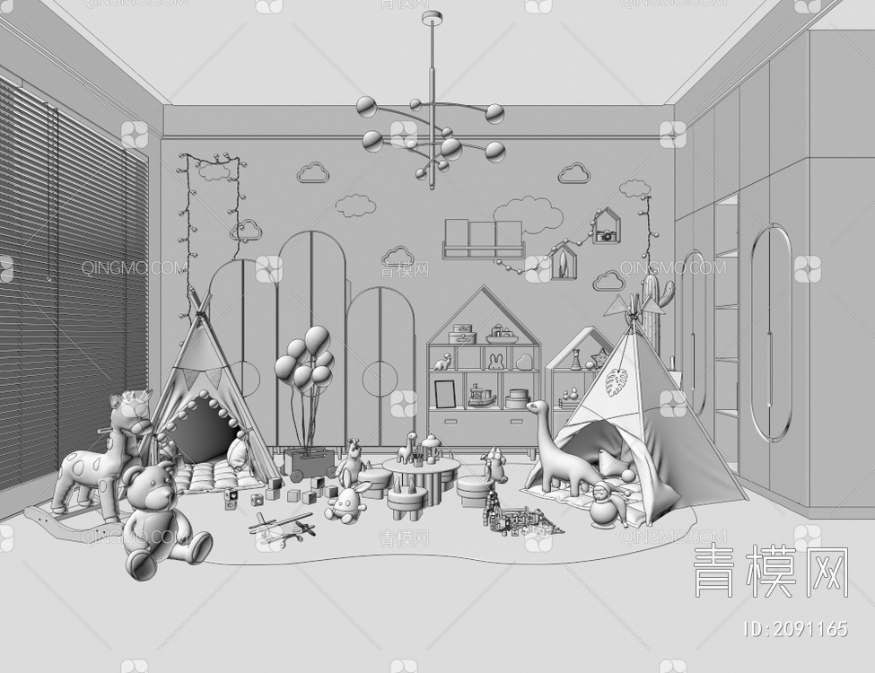 儿童玩具房3D模型下载【ID:2091165】