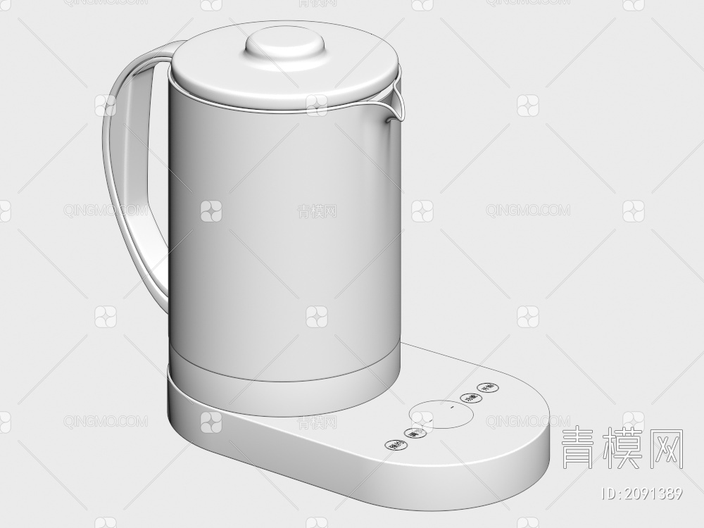 烧水壶，电热水壶3D模型下载【ID:2091389】