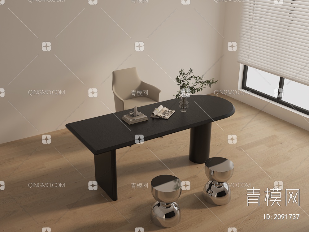 书桌 办公桌 餐桌3D模型下载【ID:2091737】