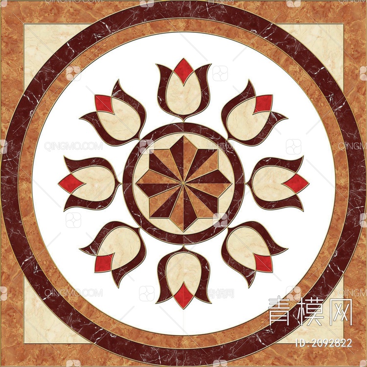 欧式花砖瓷砖厨卫地面图案贴图下载【ID:2092822】