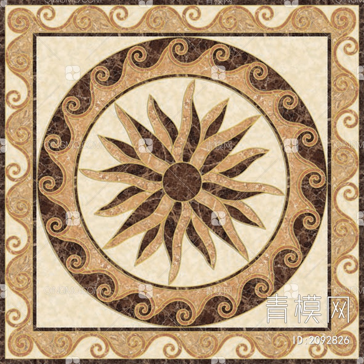 欧式花砖瓷砖厨卫地面图案贴图下载【ID:2092826】