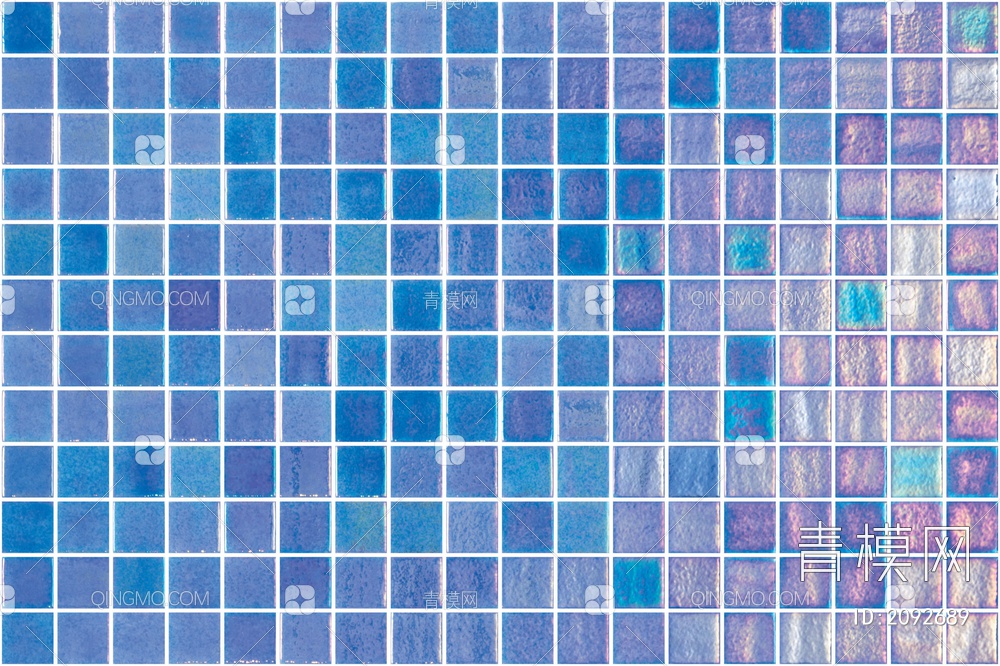 蓝色瓷砖马赛克墙面贴图下载【ID:2092689】