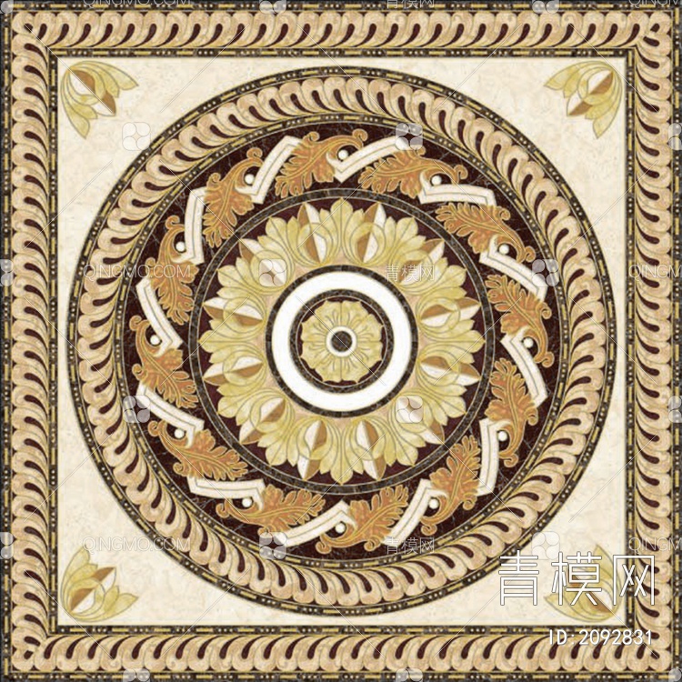 欧式花砖瓷砖厨卫地面图案贴图下载【ID:2092831】