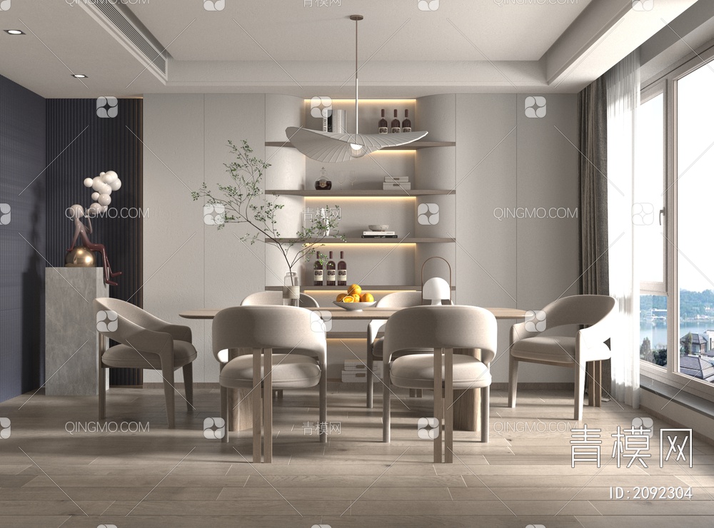 餐厅 餐桌椅组合 餐厅3D模型下载【ID:2092304】