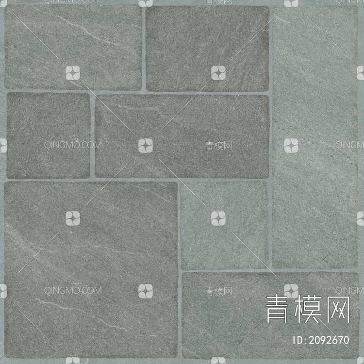 灰色中式文化石地面瓷砖贴图下载【ID:2092670】