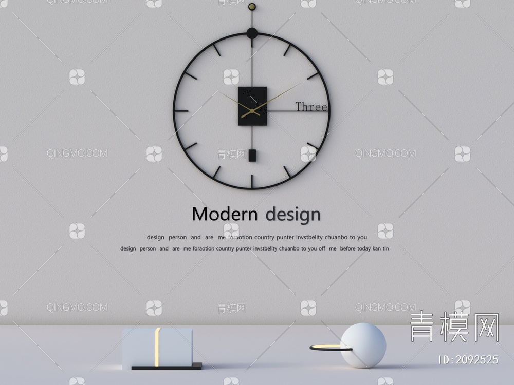 时钟，挂钟，墙钟，陈设，摆件3D模型下载【ID:2092525】