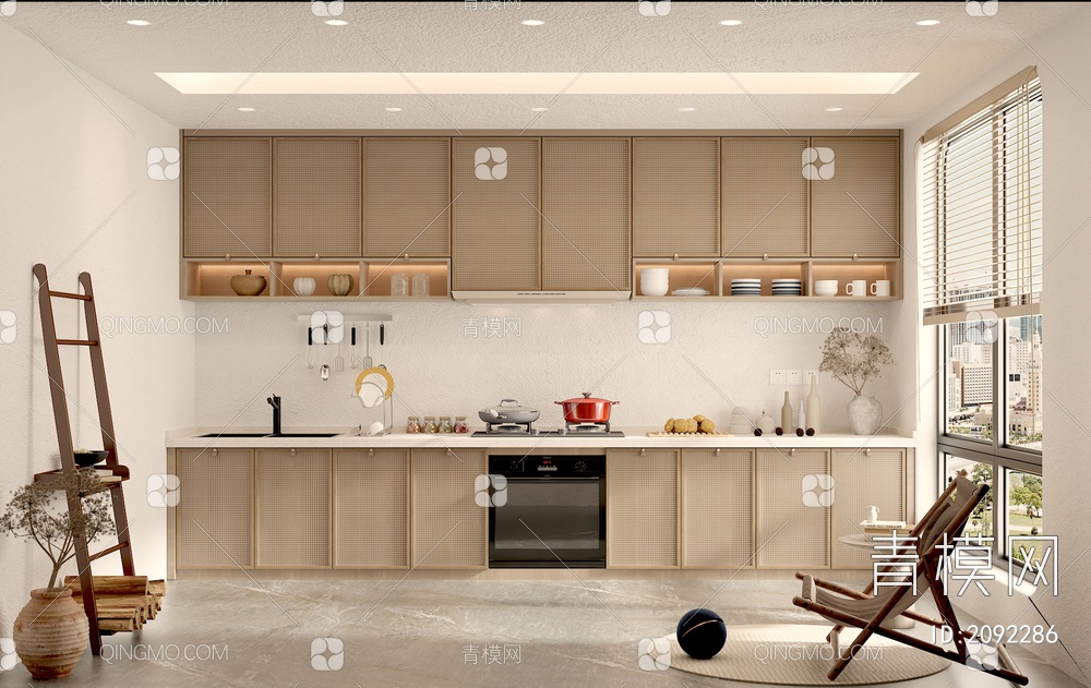 厨房 开放式厨房3D模型下载【ID:2092286】