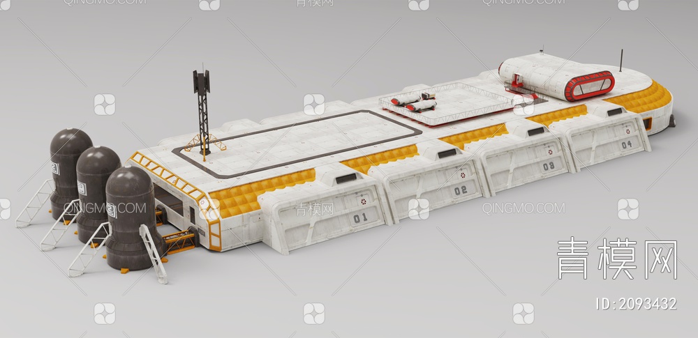 器材 月球基地建筑3D模型下载【ID:2093432】