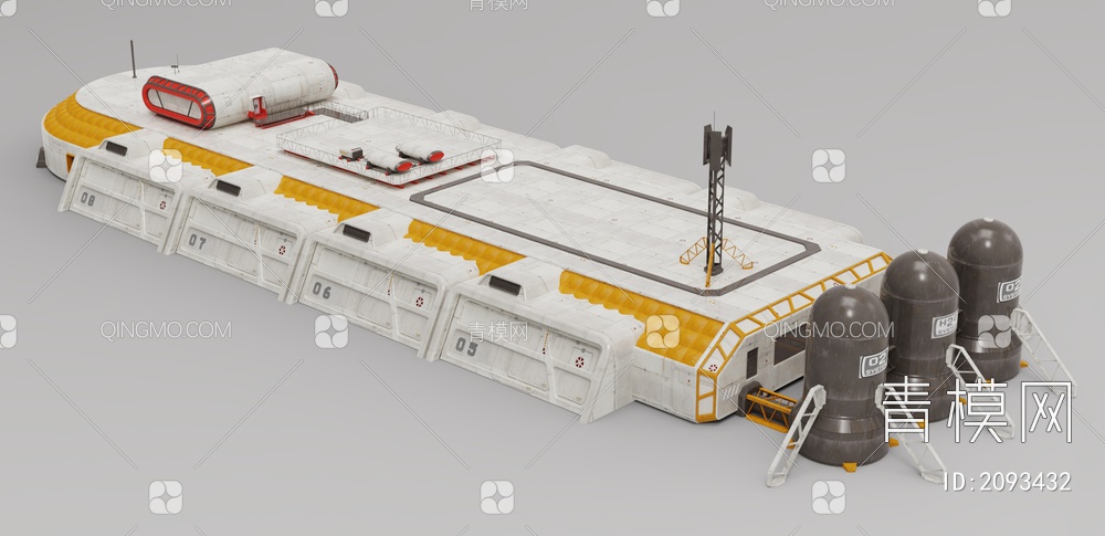 器材 月球基地建筑3D模型下载【ID:2093432】