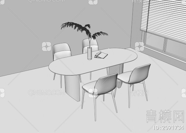 餐桌椅3D模型下载【ID:2091734】