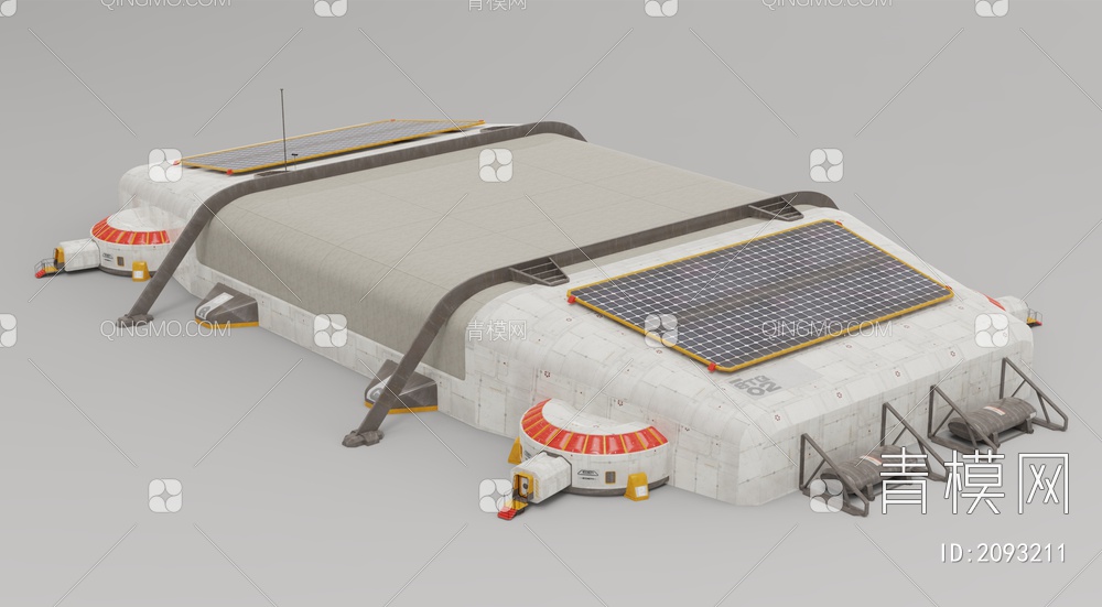器材 月球基地太阳能3D模型下载【ID:2093211】