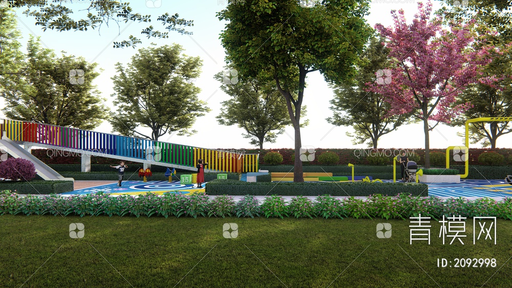 儿童区设计 游乐园设计SU模型下载【ID:2092998】