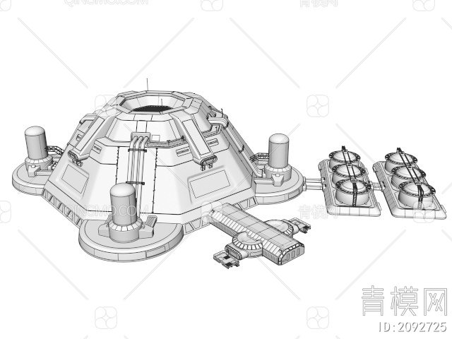 航天器材 月球基地资源总部3D模型下载【ID:2092725】