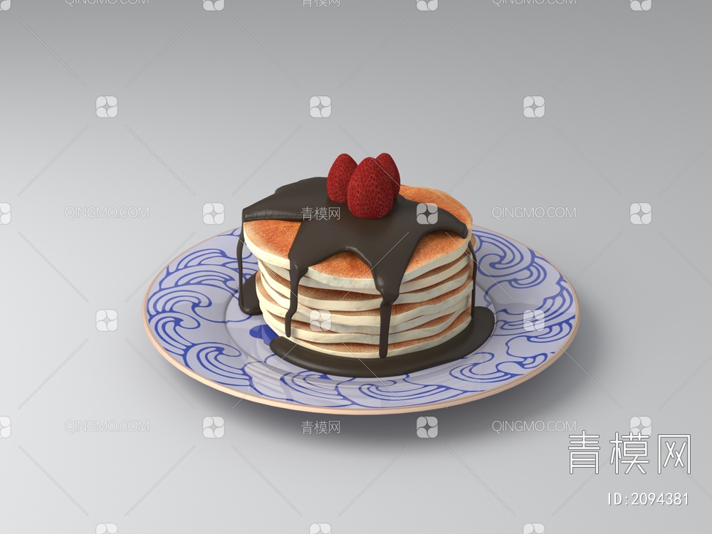 草莓饼3D模型下载【ID:2094381】