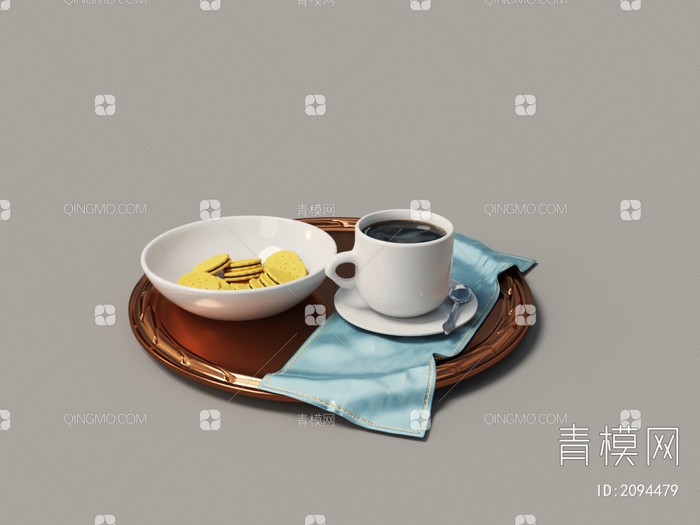 咖啡早餐3D模型下载【ID:2094479】