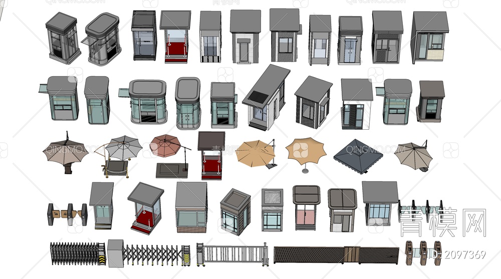 门卫岗亭SU模型下载【ID:2097369】
