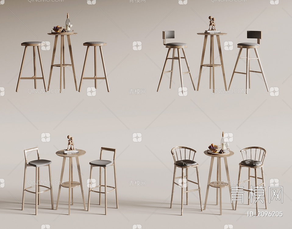 吧桌吧椅3D模型下载【ID:2096205】
