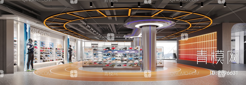 运动鞋展厅 咖啡屋3D模型下载【ID:2096631】